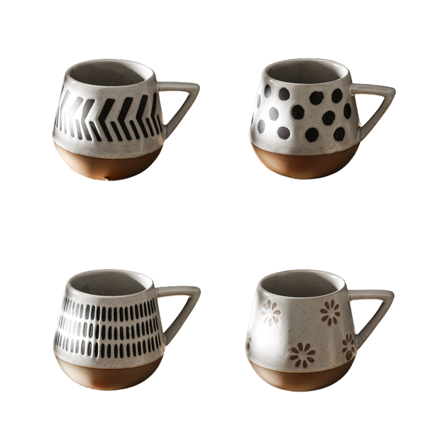 Nordic Style Keramikbecher mit dreieckigen Griffen