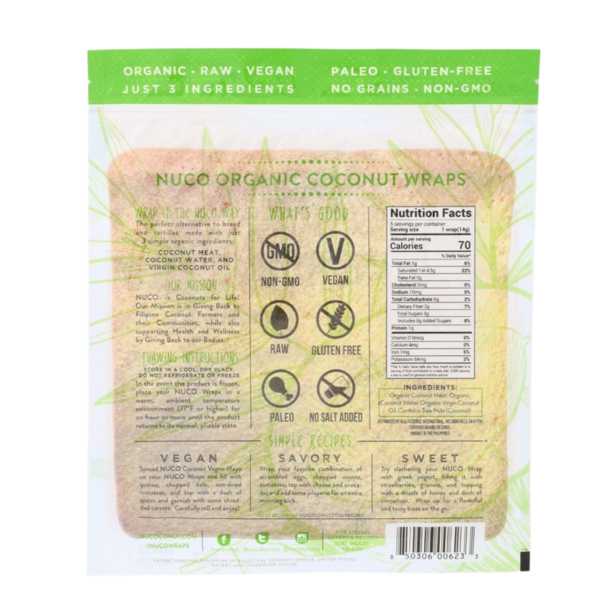 NUCO Organic Coconut Wraps Original 7 g