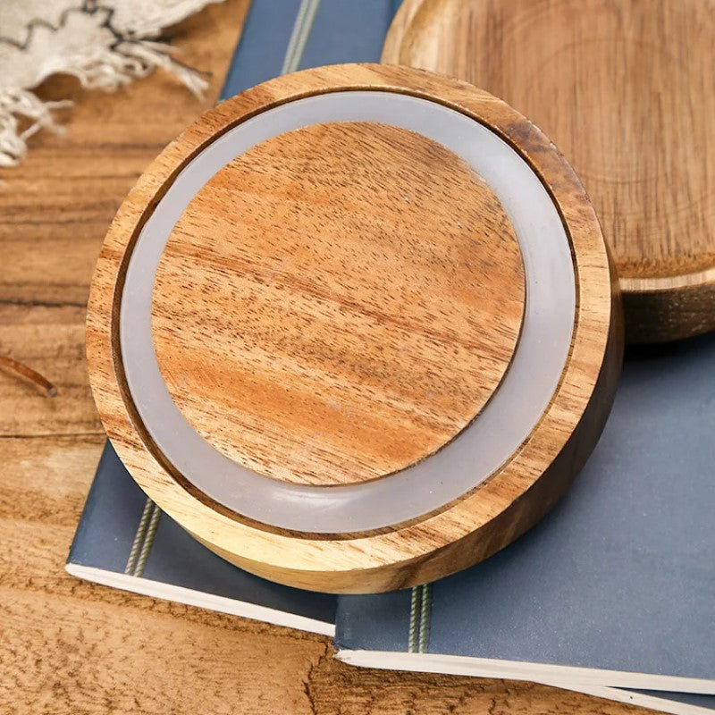 Wildnis Sammlung Acacia Wood & Glas Sealable Food Storage Jars