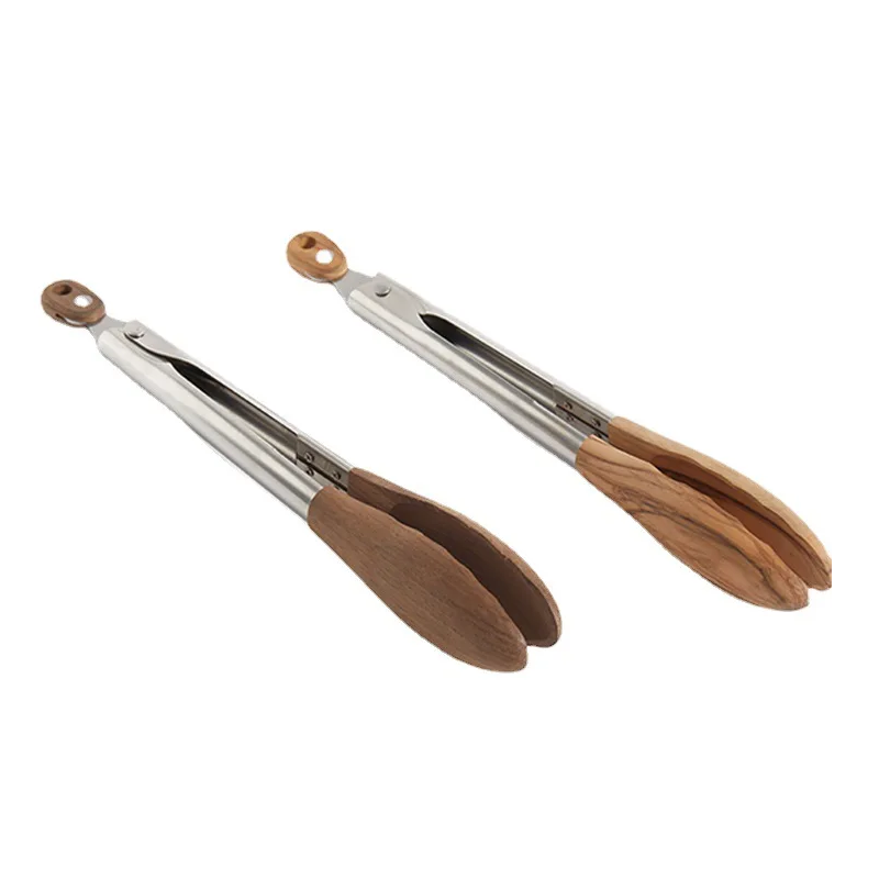 Edelstahl & Real Wood Küche Tongs