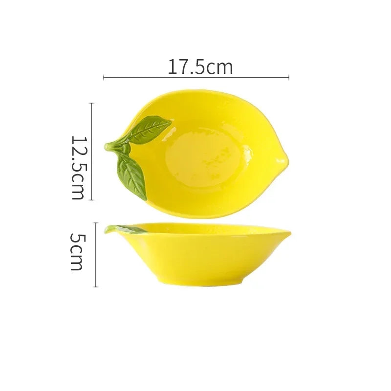 Helle Zitrone geformte Keramik dekorative Serveware