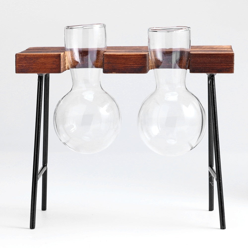 Glas & Holz Hänge Regal Tabletop Vasen